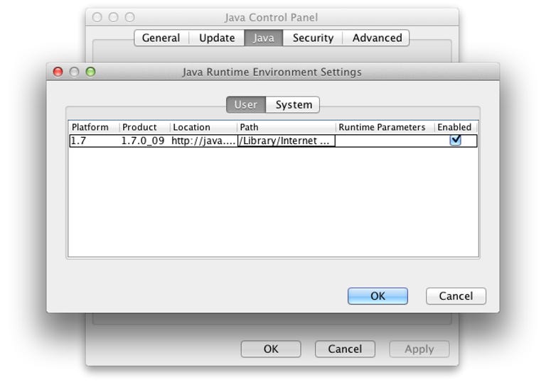 Oracle Java system preferences in OS X