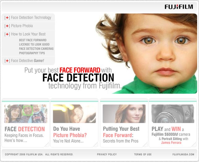 Fujifilm's Best Face Forward website