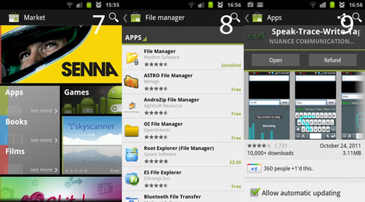 Android Market and applications
