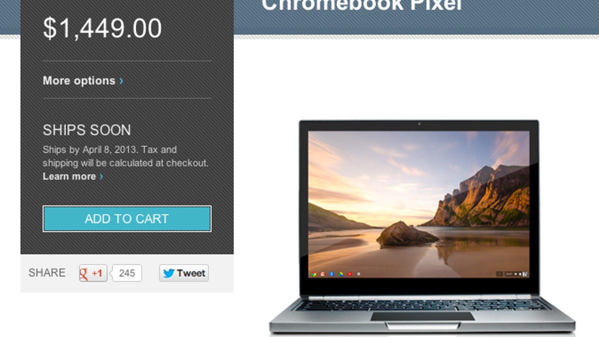 The Chromebook Pixel with LTE, now in the Google Play store.