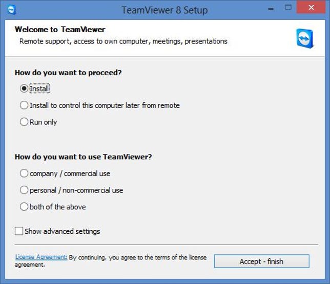 Choose how you want to install TeamViewer.