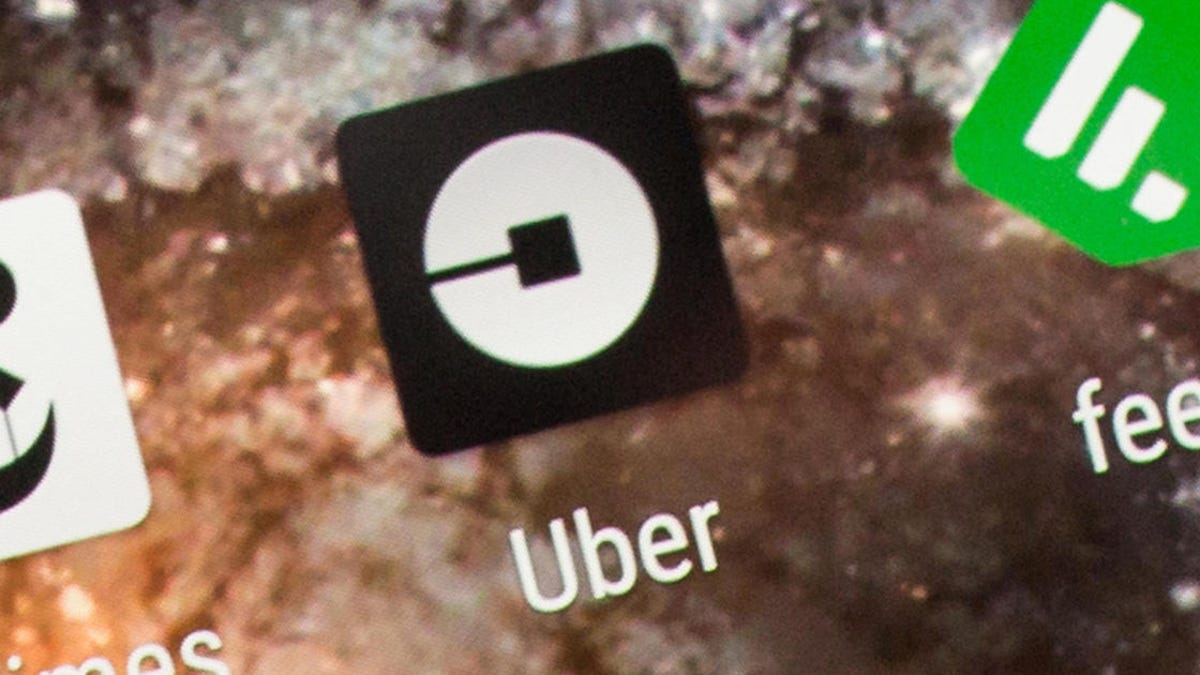 Uber app icon on a smartphone
