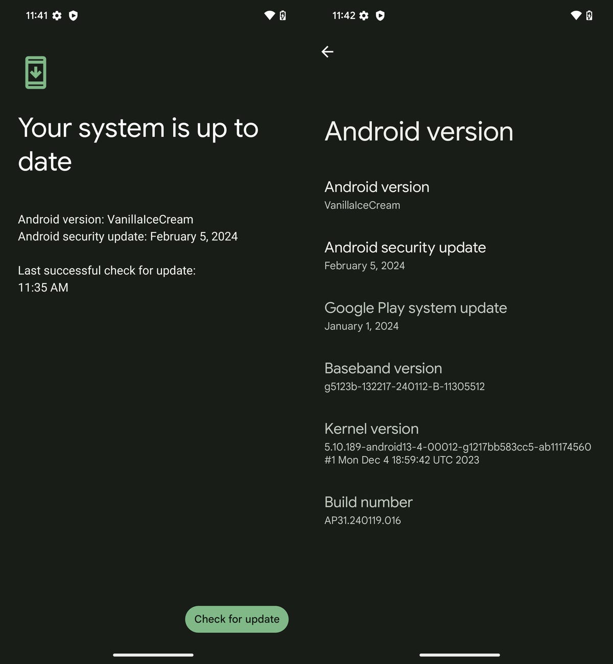 Android 15 ejecutándose en un teléfono Pixel