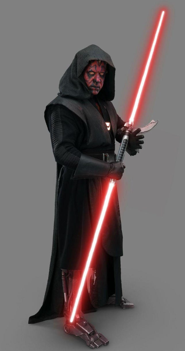 In Solo, Maul is seen, in a hologram, with the same lightsaber he'll later use in Rebels.