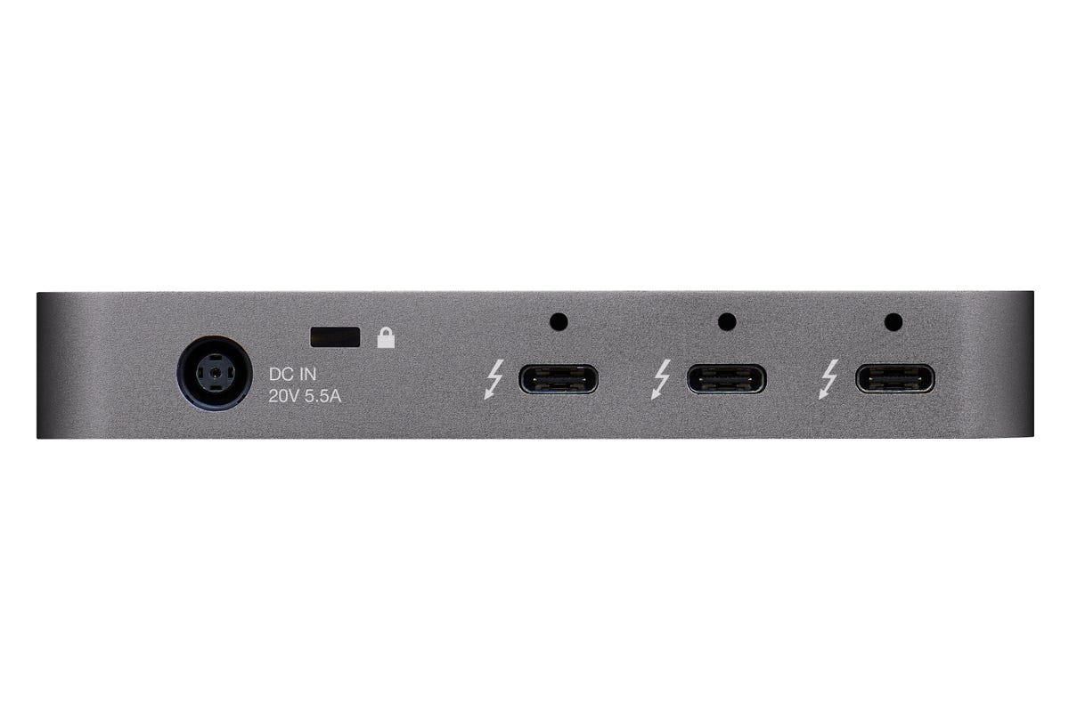 OWC's $150 Thunderbolt Dock lets you plug three Thunderbolt or USB-C devices into a PC with one Thunderbolt 4 port. Such ports will become more common with PCs powered by Intel's new Tiger Lake processor.