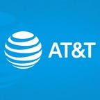 AT&T logo on a blue background
