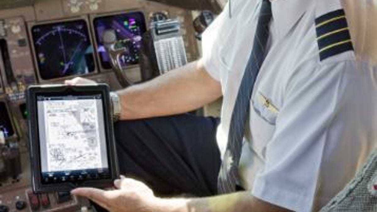 An iPad in the cockpit.