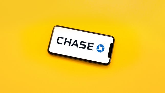 Chase logo on a phone