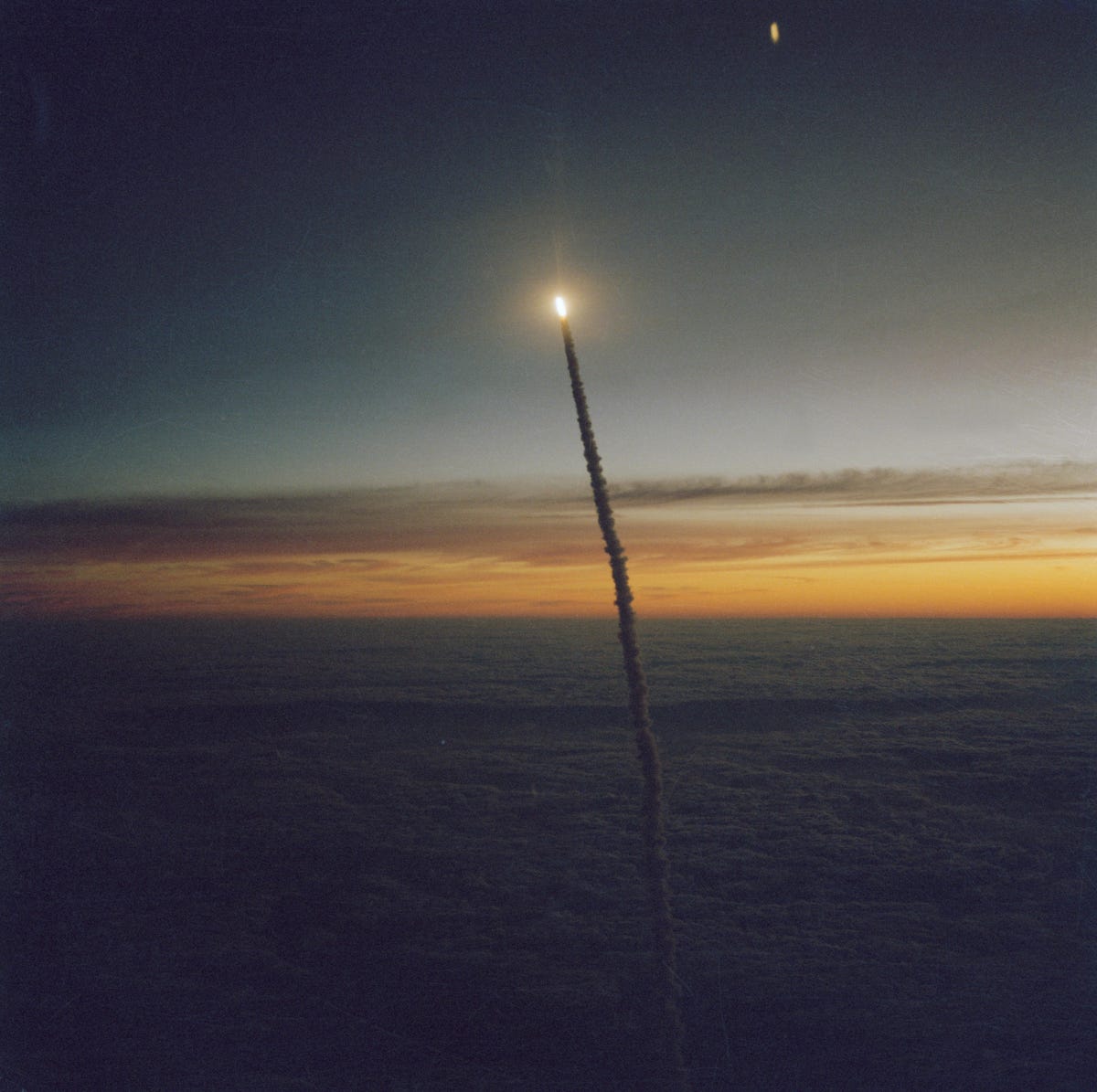 NASA's Challenger space shuttle lifts off on mission STS-41G.