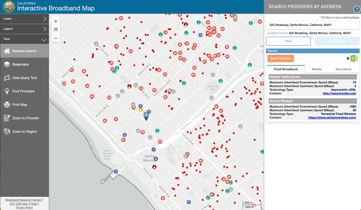 CA Interactive Broadband Map