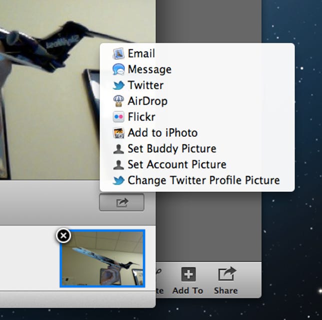 The new sharing tools built into Mountain Lion.