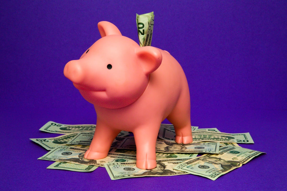 piggy bank with cash