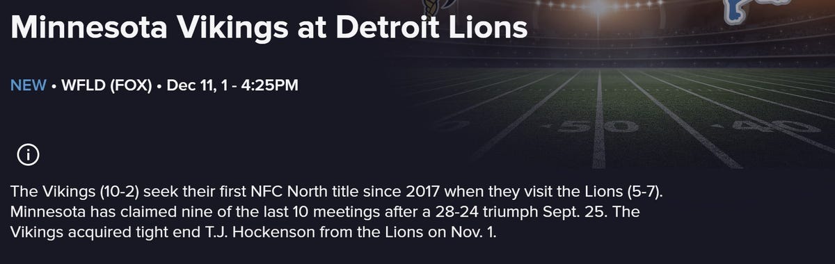 Vikings vs. Lions Livestream: How to Watch NFL Week 14 Online