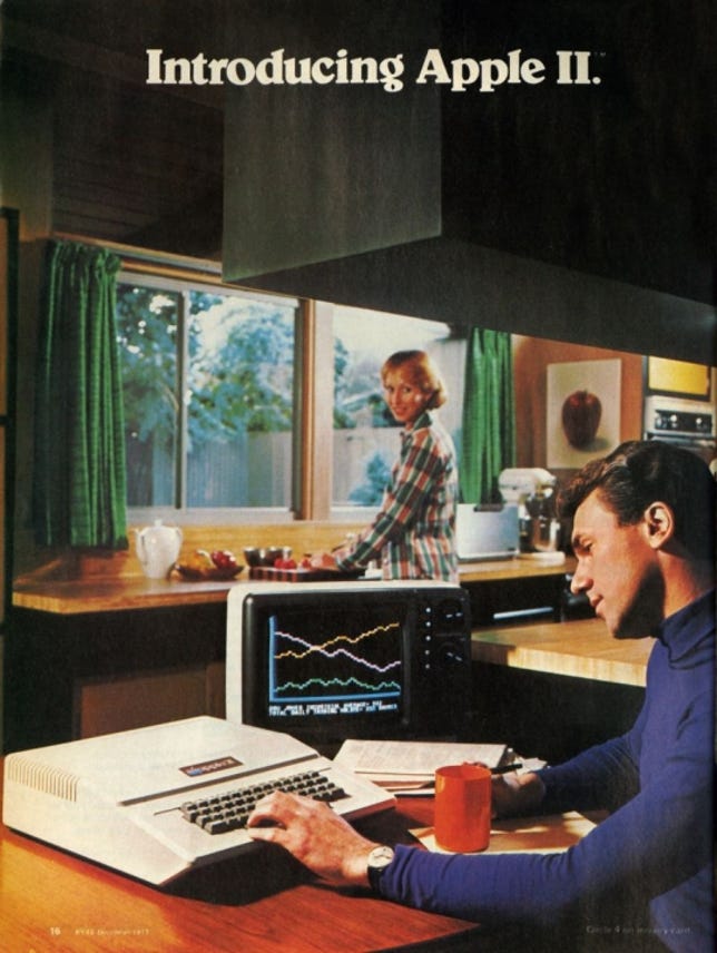 The Apple II computer.
