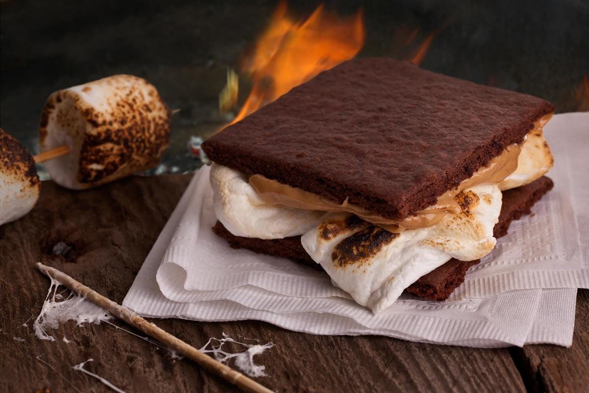 toasted marshmallows on a chocolate graham cracker