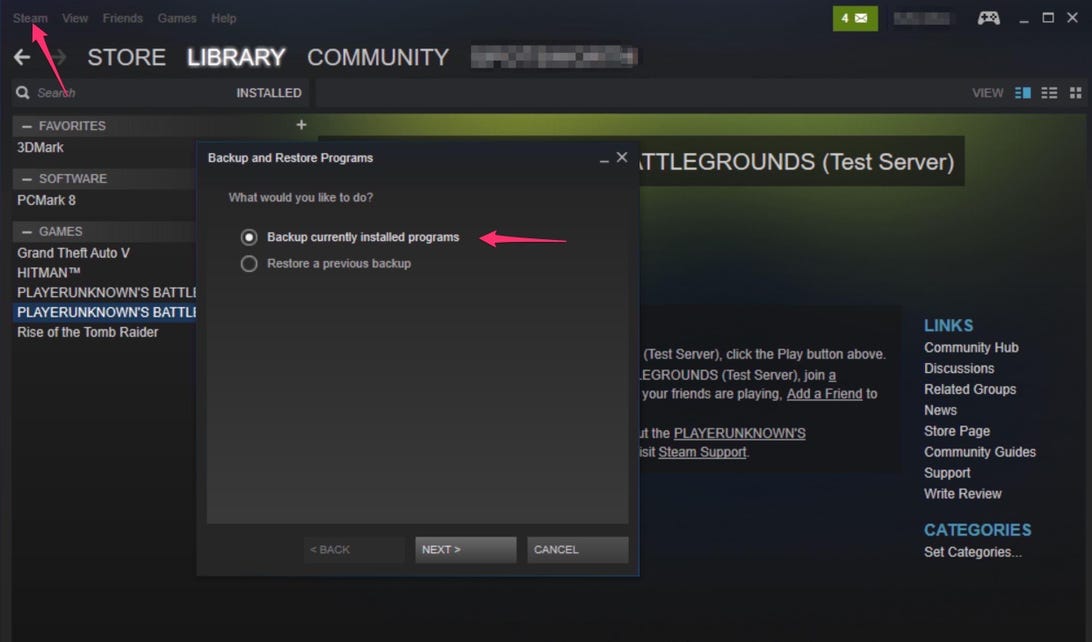 How to backup and restore your Steam library