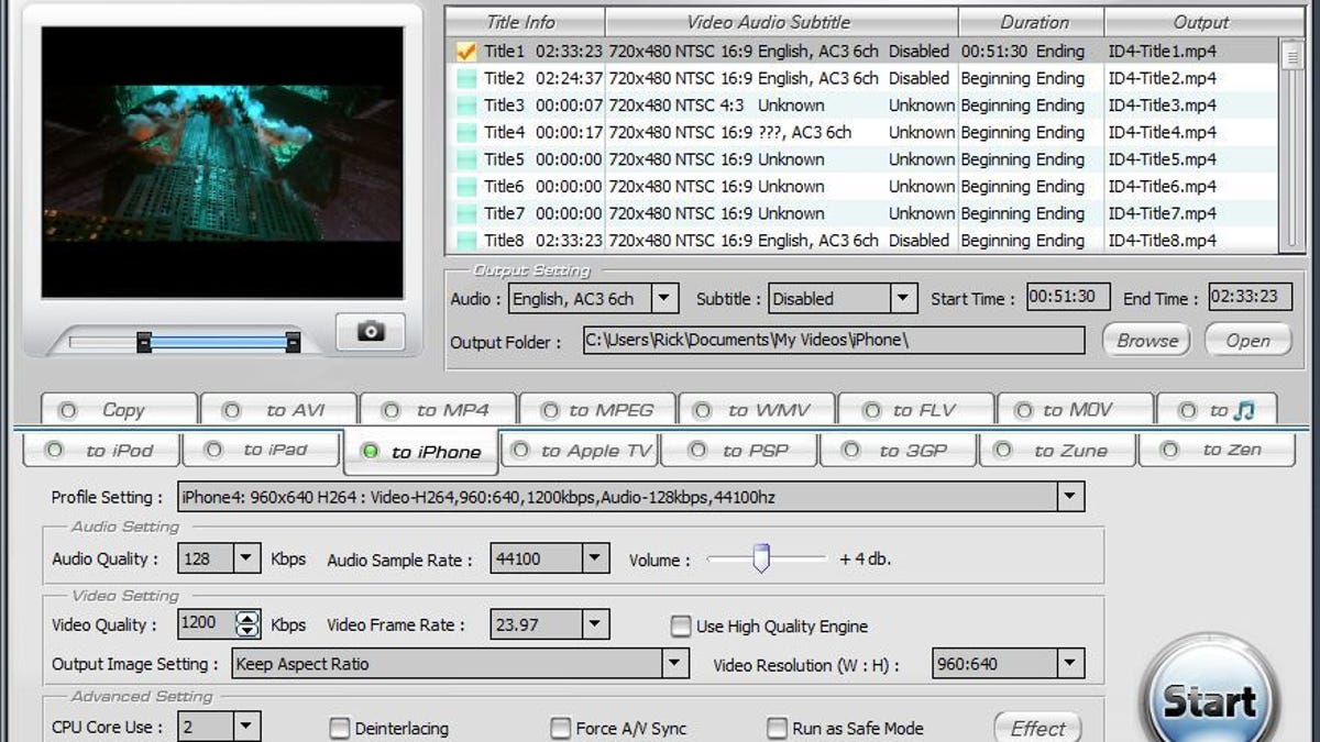 Digiarty MacX DVD Ripper Pro (Windows version shown) makes it simple to rip discs to your mobile format of choice.
