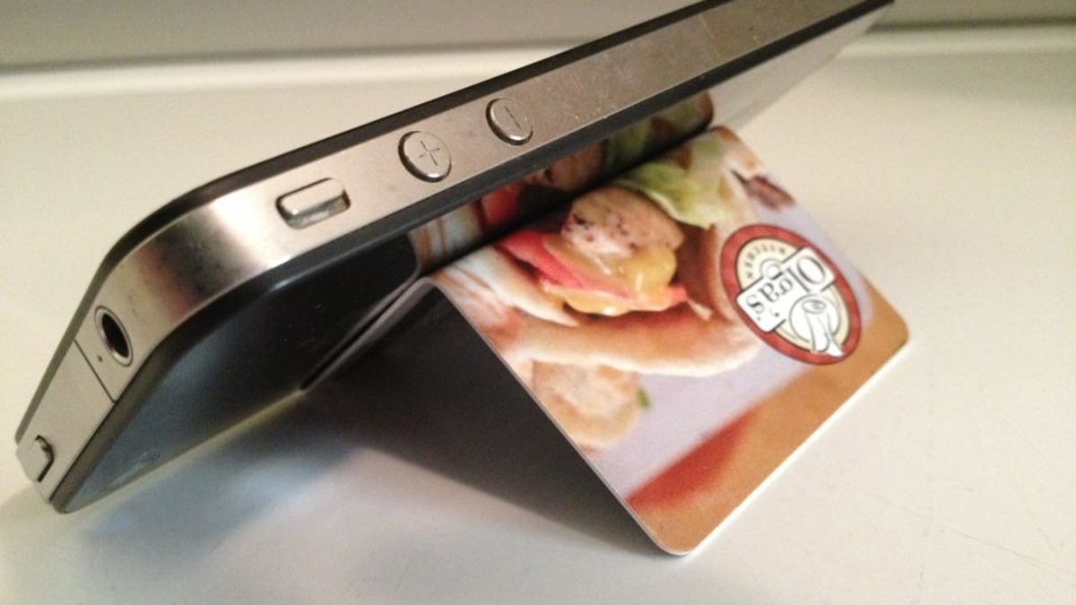 Turn any hard-plastic card into a killer smartphone stand with just two strategic folds.