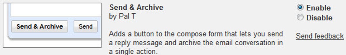 Gmail Send & Archive button