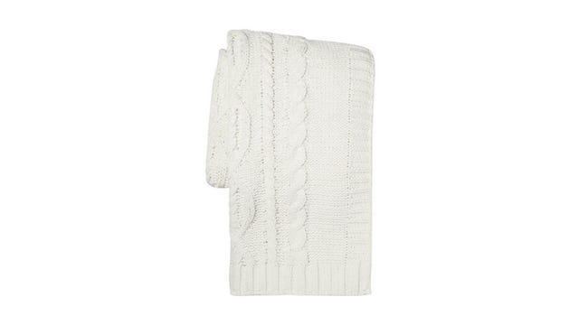 White knitted throw rug