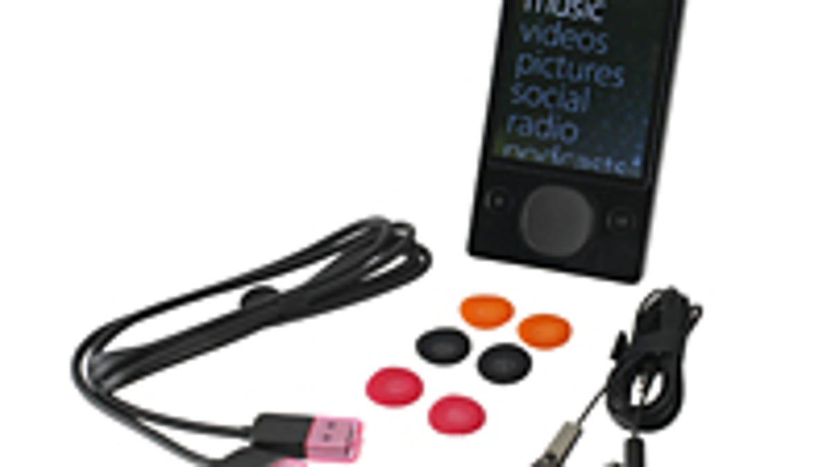 Photo of Microsoft Zune 120 MP3 player.