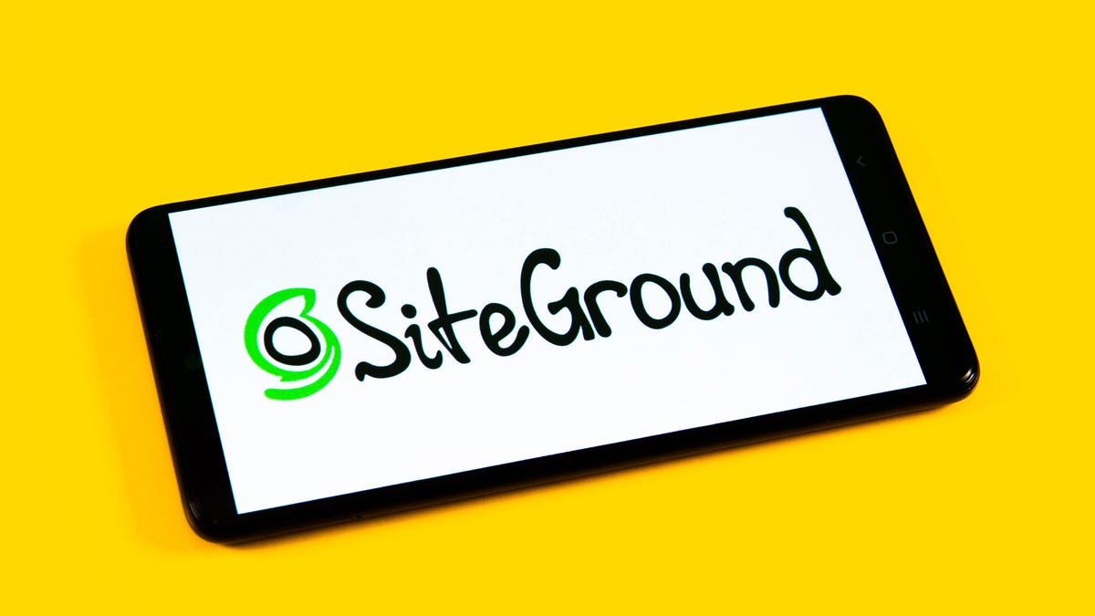SiteGround logo on a phone screen