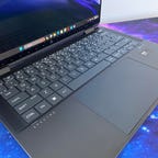 Keyboard and touchpad on the HP Spectre x360 14 laptop