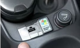 The Fiat 500's USB port reads MP3s.