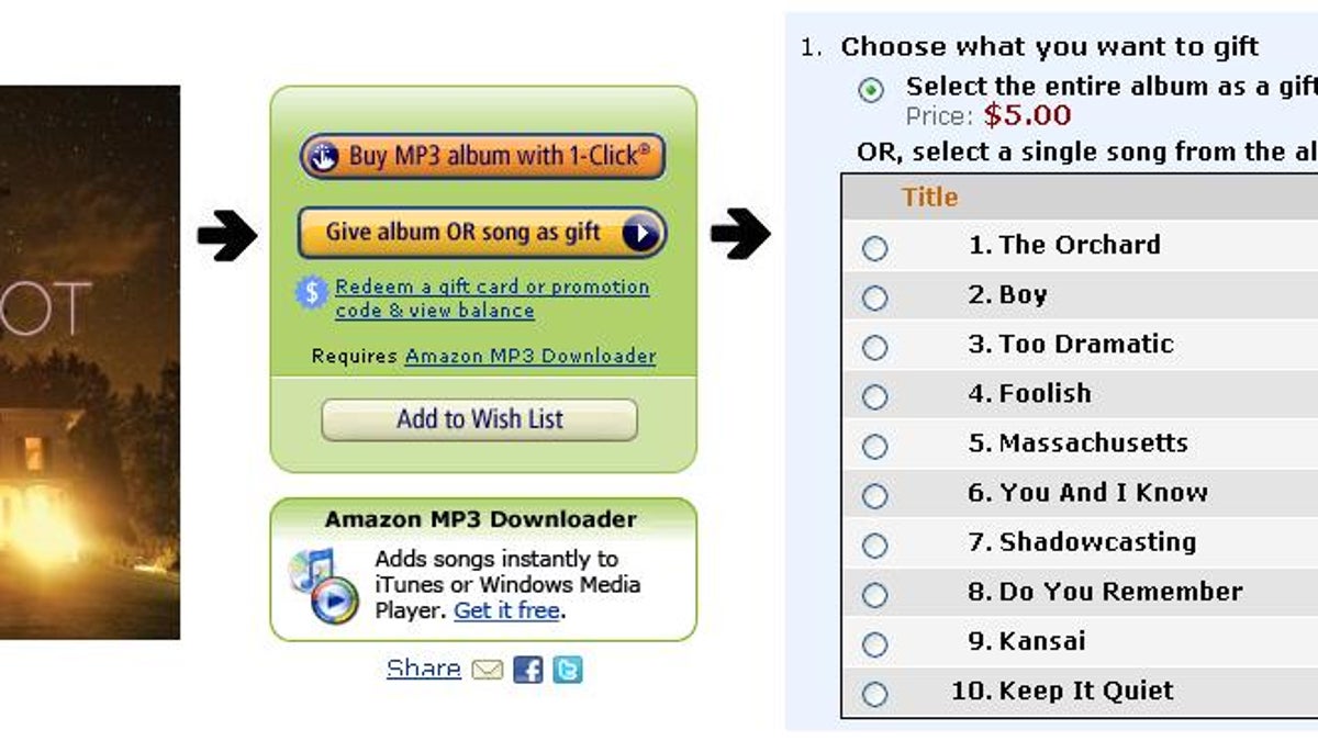Amazon MP3 gifting