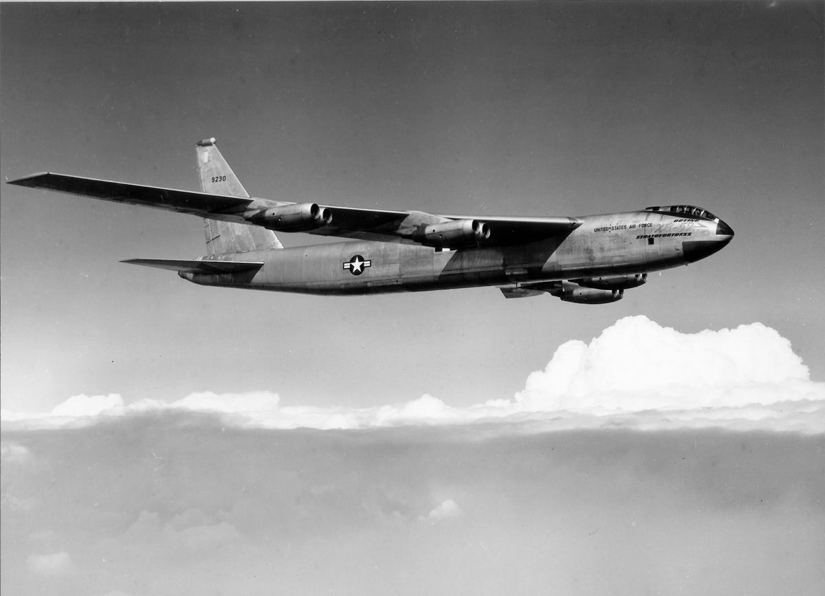 Boeing XB-52 Stratofortress 1953 in flight.