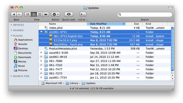 System Updates folder
