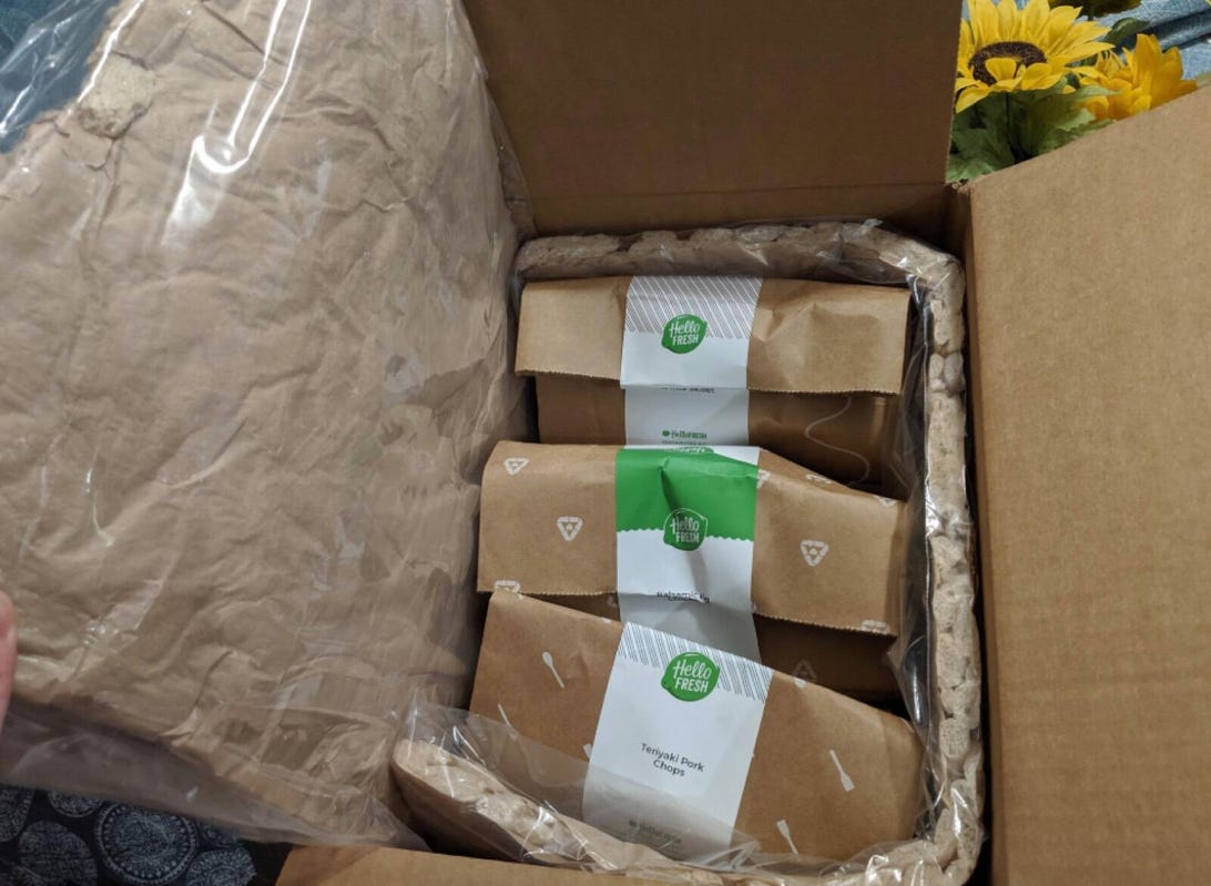 hello fresh packaged meals inside box