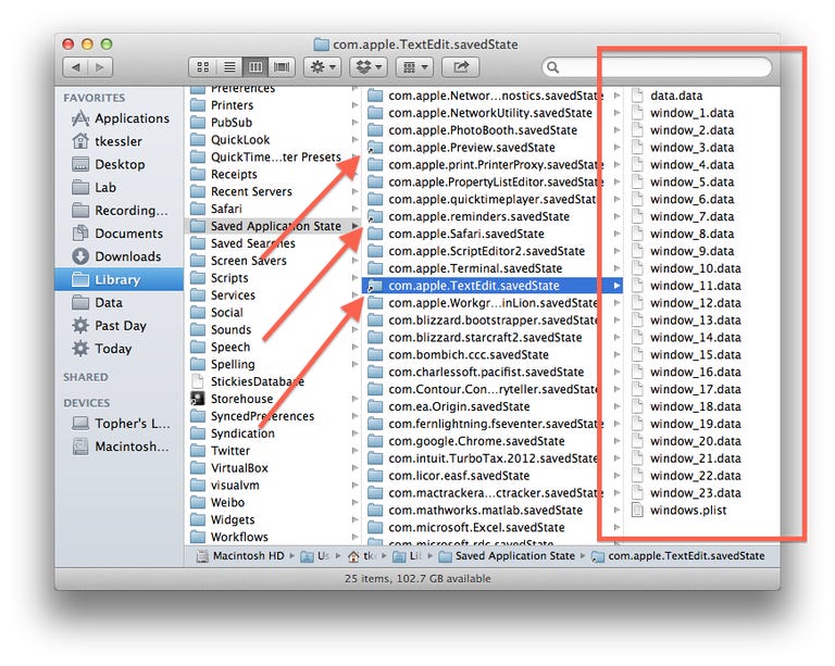 Saved application state folders in OS X