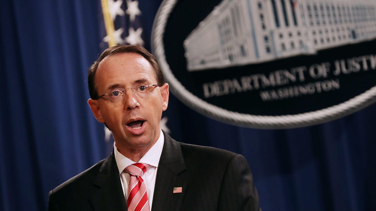 Deputy Attorney General Rod Rosenstein Announces Indictment Of 12 Russian Military Officers For DNC Hacking