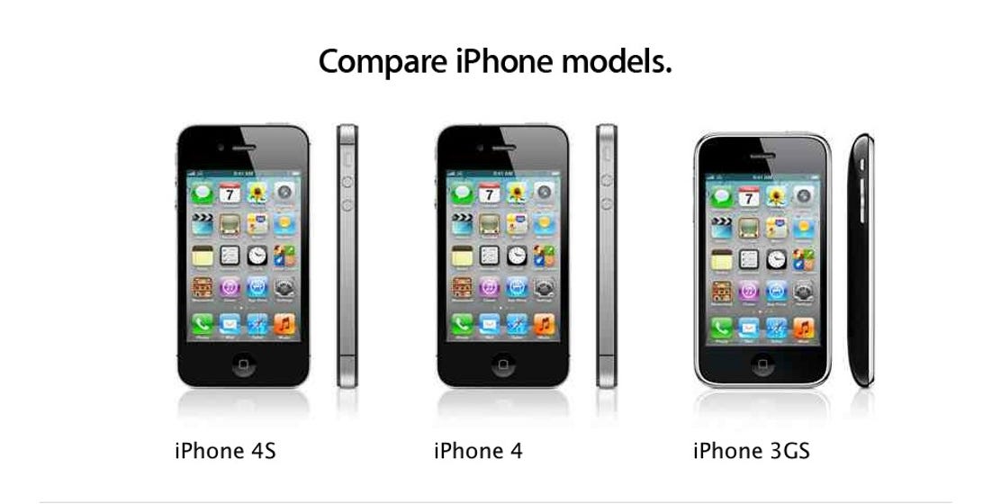 Image: Three phones, three different sets of features. How un-Apple of them!
