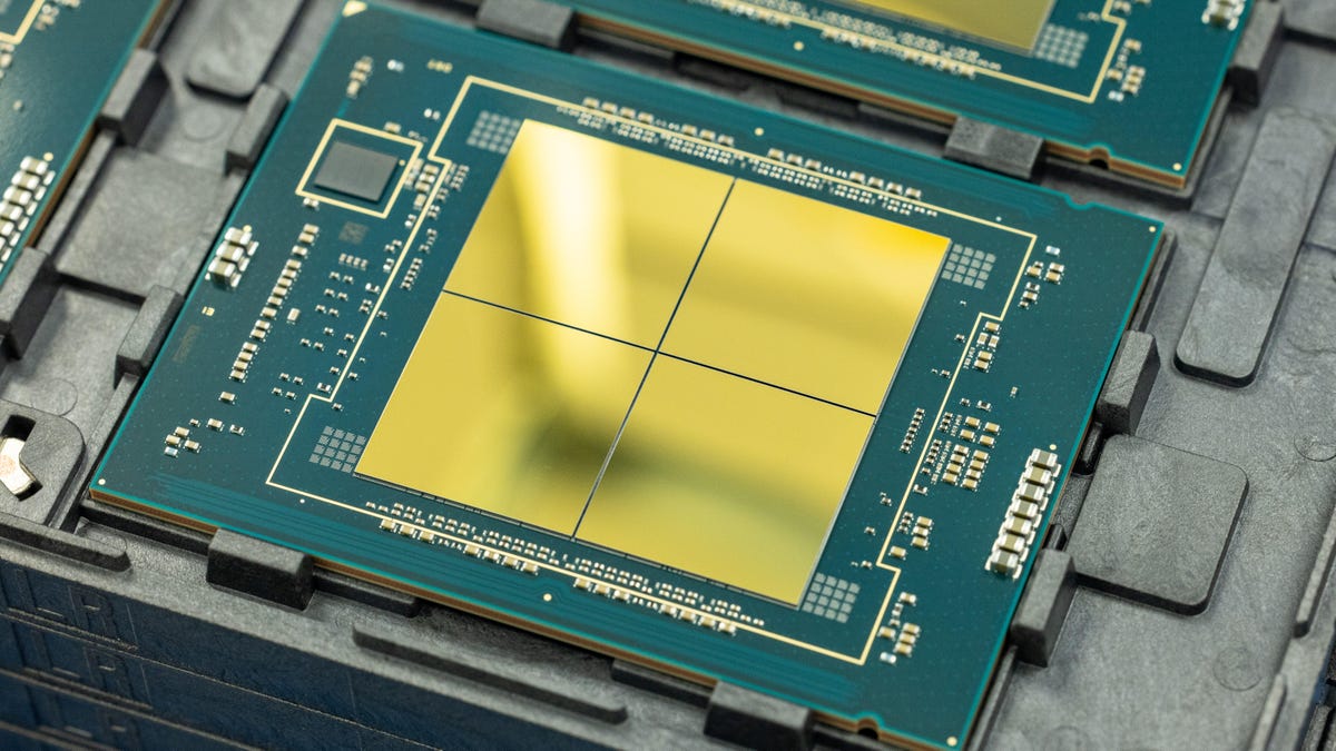 A real-world example of Intel's packaging technology is Intel's Sapphire Rapids, a large Xeon processor for data centers. Intel combines four CPU tiles, each also called a die or chiplet, into one larger processor. Intel's EMIB (embedded multidie intercon