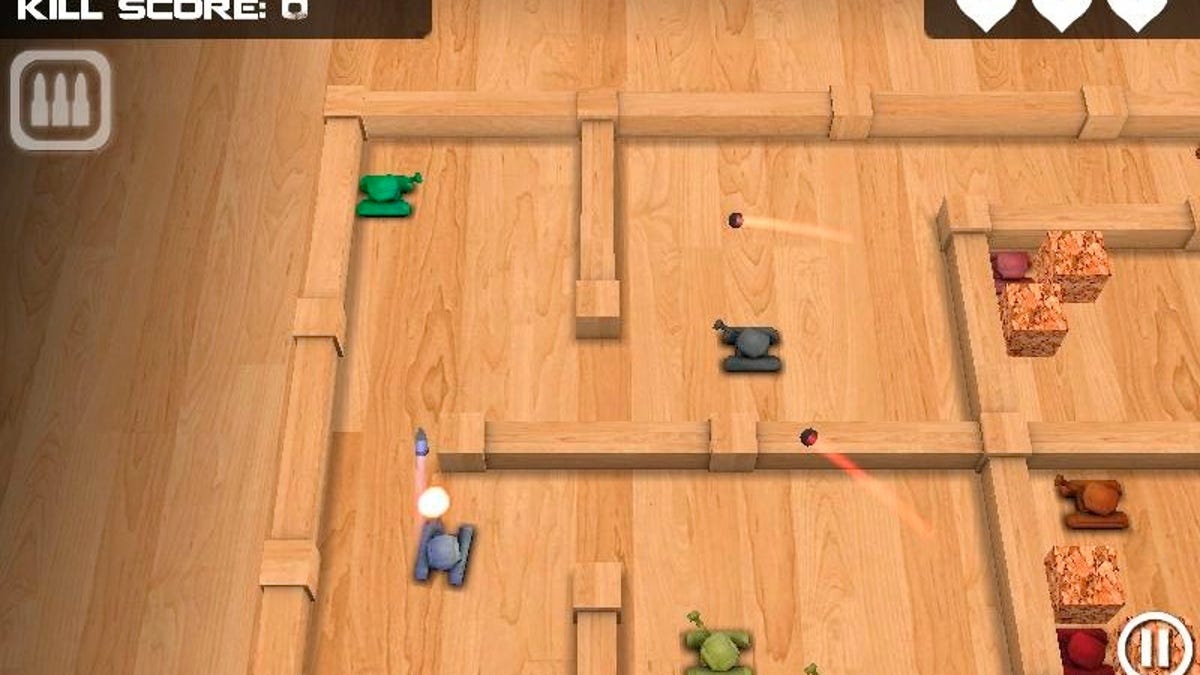 A shot of Clapfoot's Tank Hero game, which is being targeted for infringing on another company's patents for including in-app purchase.