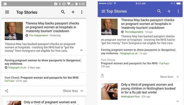 Fact Check tag in Google News UK