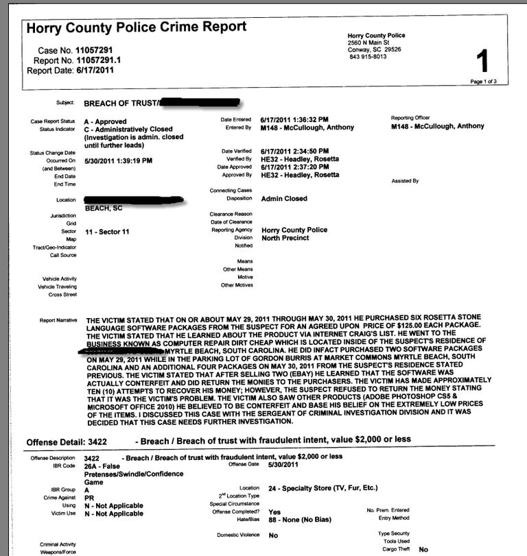 This is part of the police report.