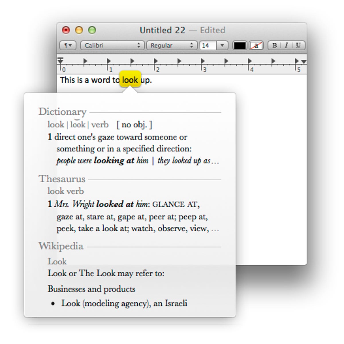 Dictionary lookup in OS X