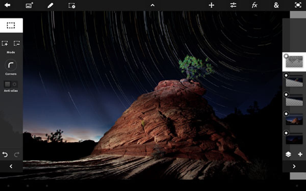 A look at Adobe's Photoshop Touch for Android app.
