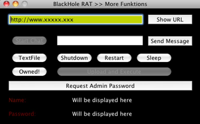 BlackHole RAT control panel