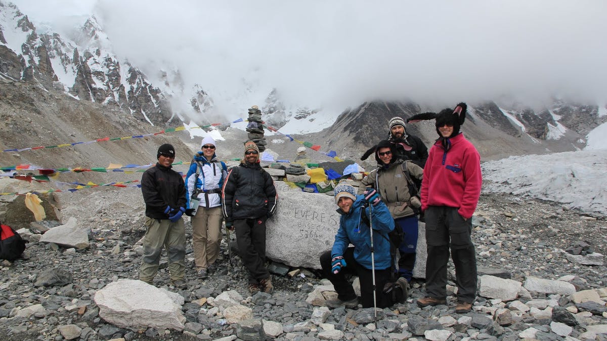 The Google Maps team on Mount Everest.
