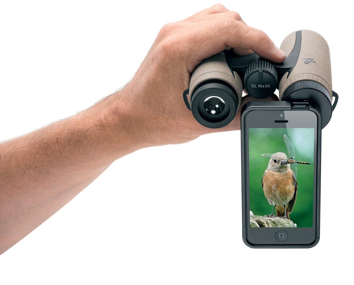 The Swarovski PA-i5 adapter lets you use your iPhone to take photos through your binoculars.