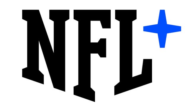 The logo for sports TV streaming service NFL Plus on a white background.