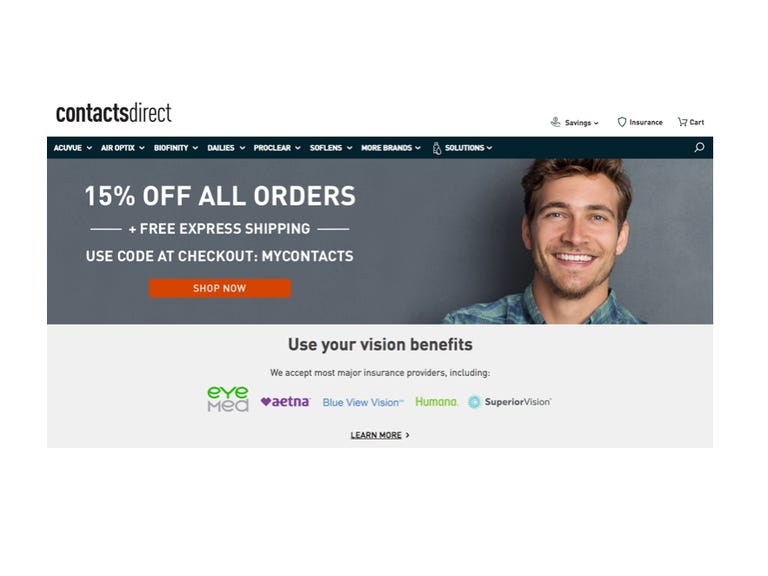 Screenshot of the ContactsDirect homepage.