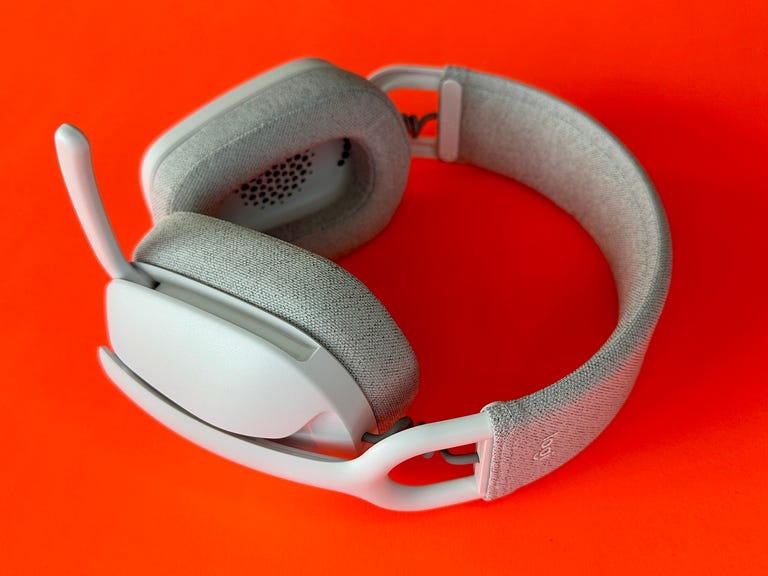 The Logitech Zone Vibe 100 are lightweight wireless headphones with a boom mic