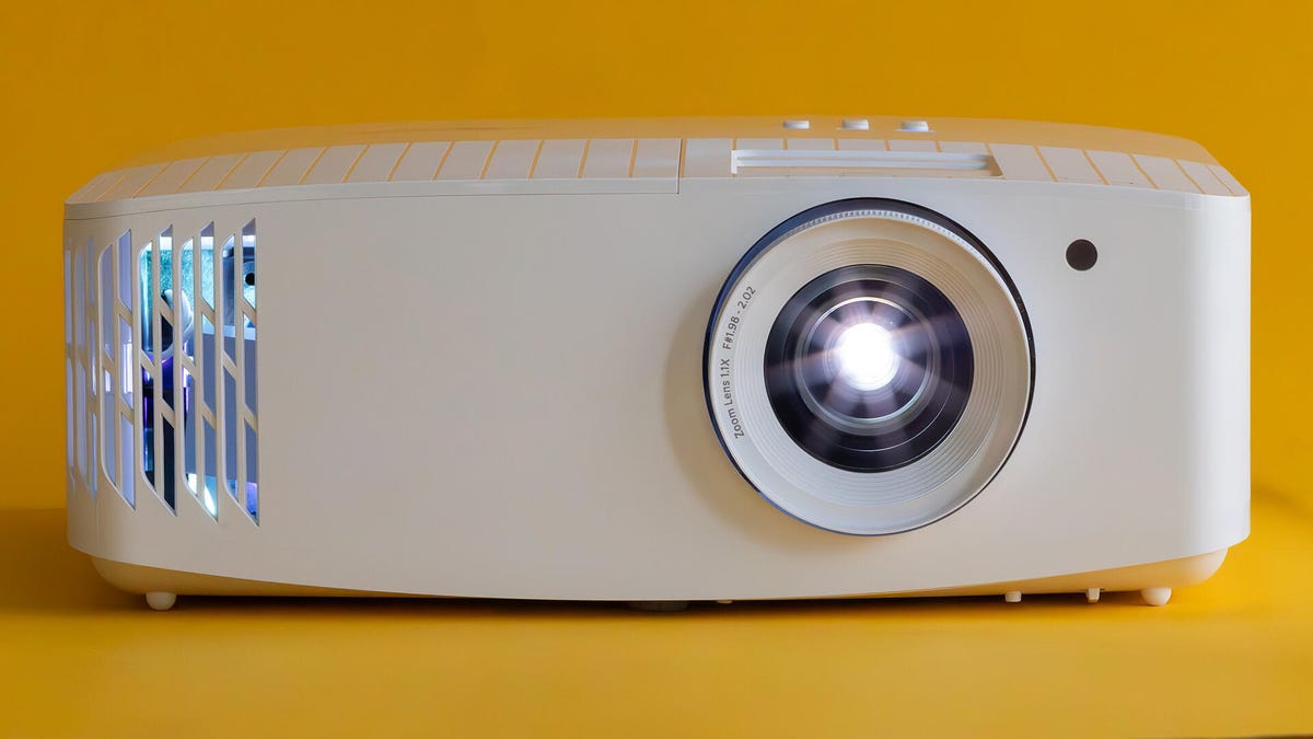 A front view of the Optoma UHD38x projector.