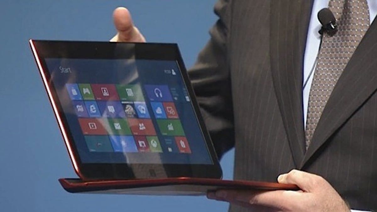 Intel showed off an 'internal concept'  hybrid laptop-tablet based on its Ivy Bridge processor at a conference in Beijing.  That chip will support Retina-class display resolutions, according to PC business chief Kirk Skaugen.