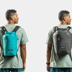 man with icemule backpack on back